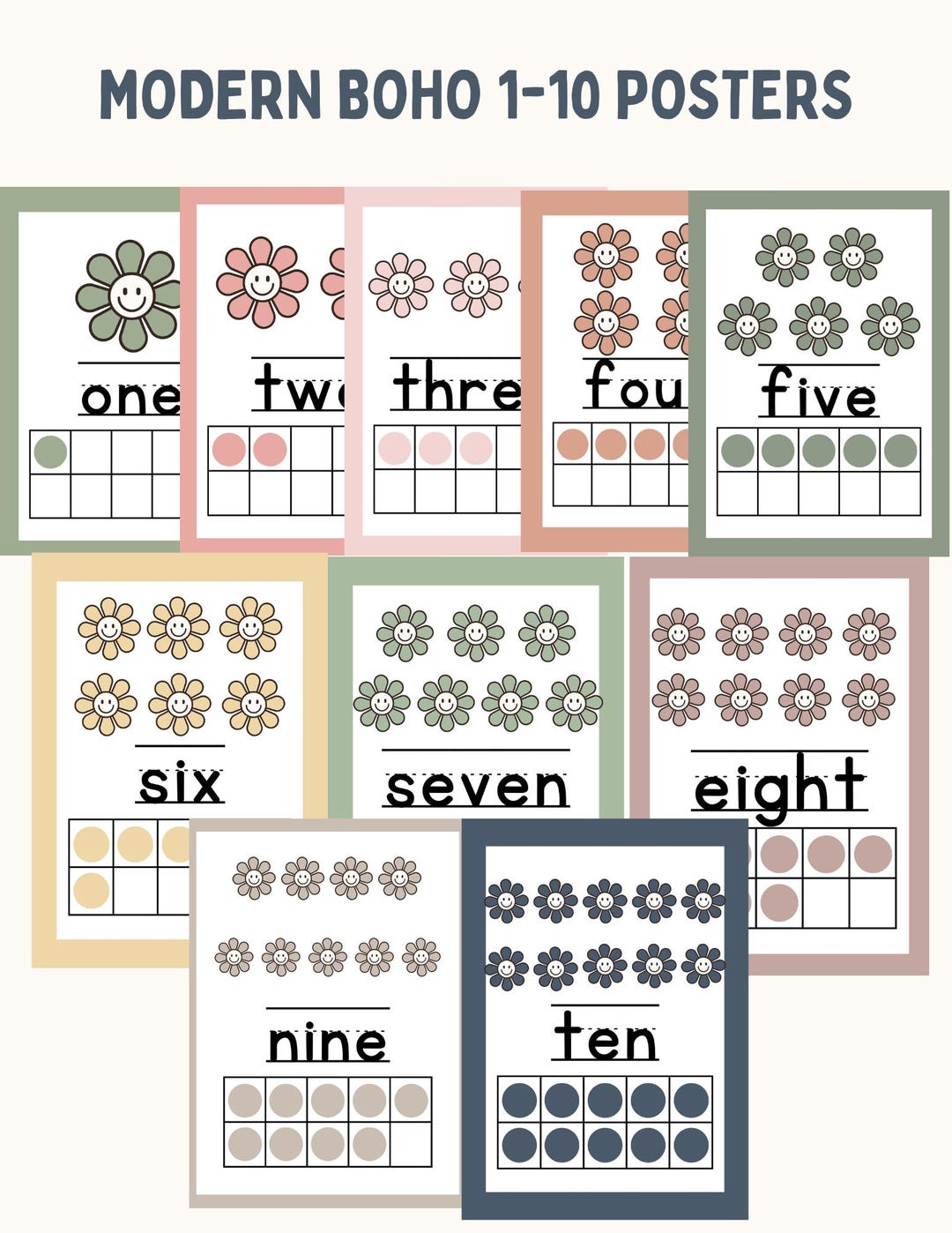 Boho Alphabet & Numbers Printable Bundle (8.5 X 11 + 5 X7) | Neutral ...