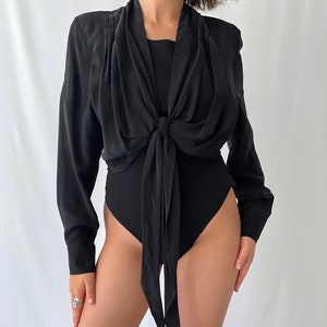 Silk Blouse Bodysuit 