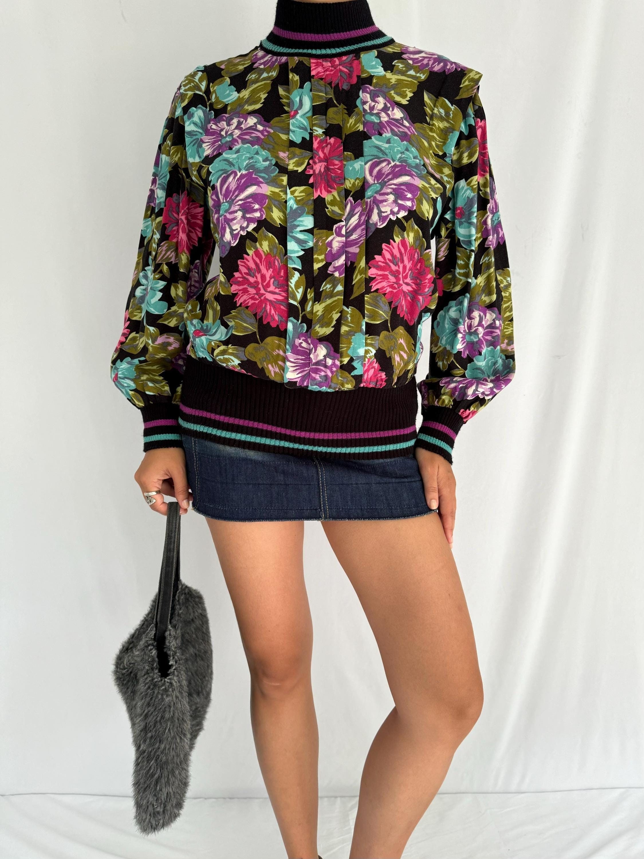 80s Crazy Turtleneck - Etsy