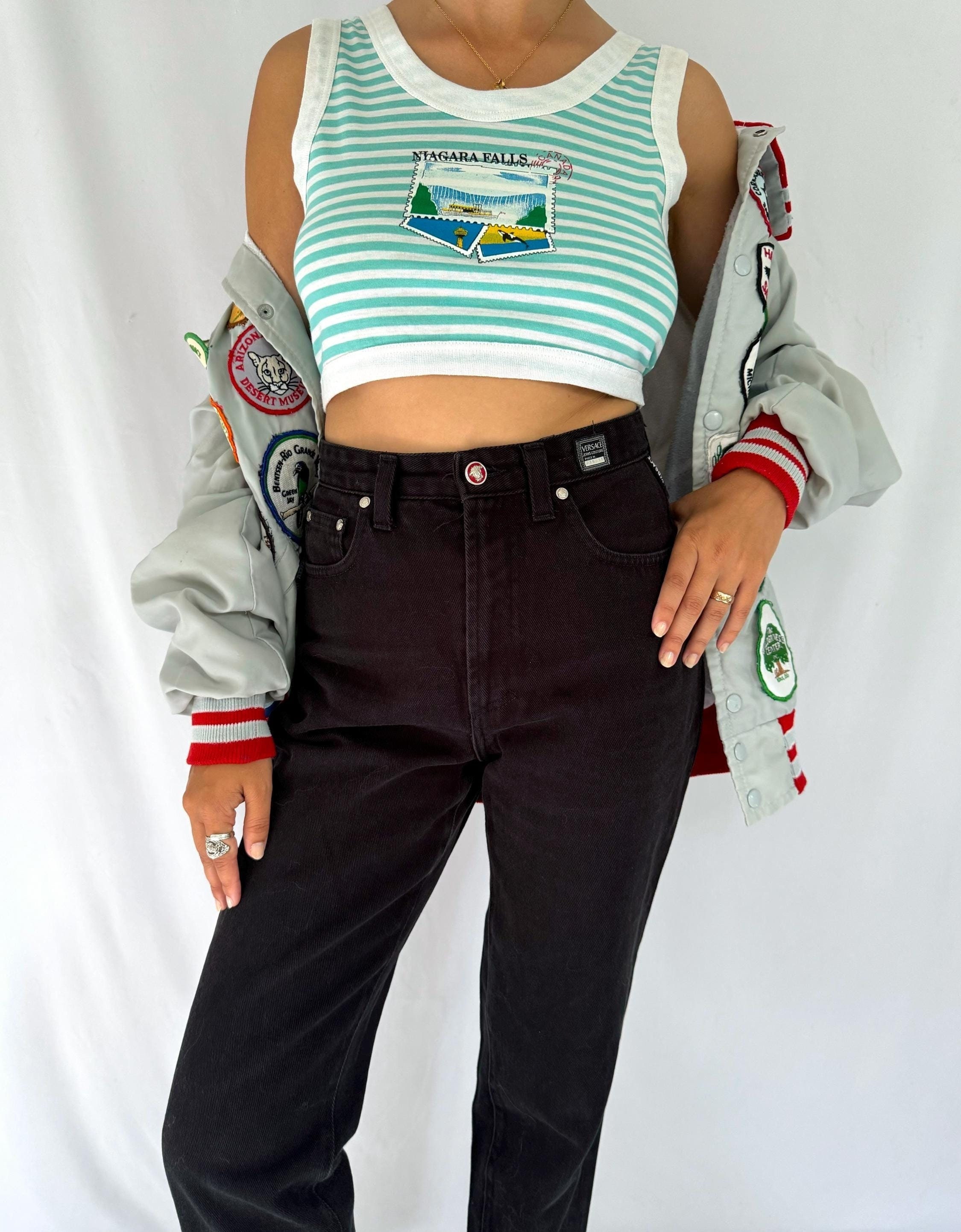 90s Ringer Crop Top - Etsy
