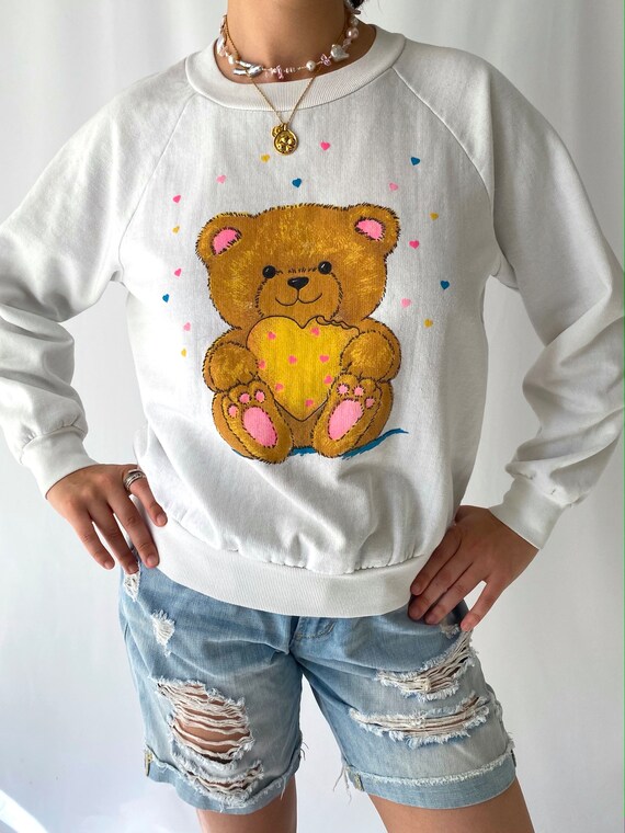 80s 90s vintage teddy bear pullover sweater–  ext… - image 4