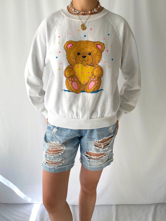 80s 90s vintage teddy bear pullover sweater–  ext… - image 1