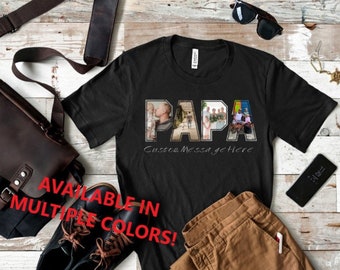 Personalized Photo Father's Day Shirt, Papa Birthday Gift