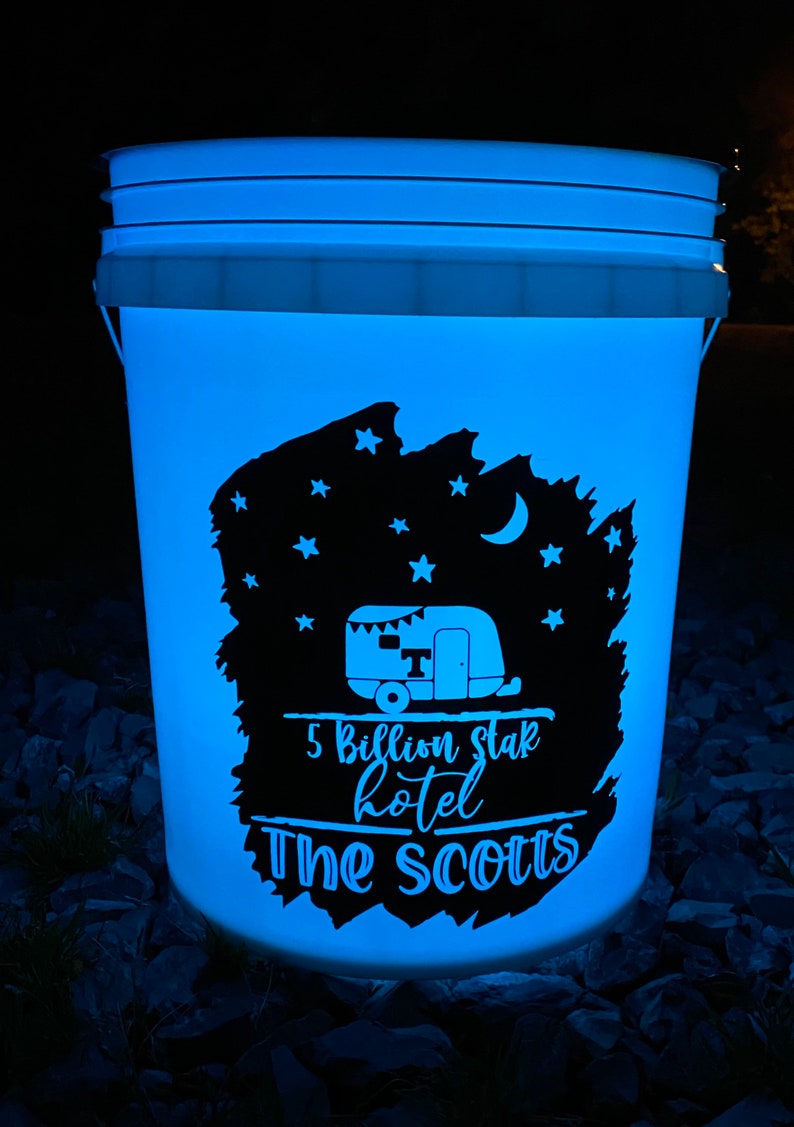 Color changing camping bucket Decal and LED light for Etsy