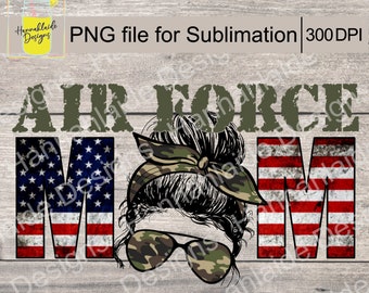 Air Force Mom PNG, sublimation, print file, transparent background, 300 dpi, proud mom, military, united states, patriotic, military mom