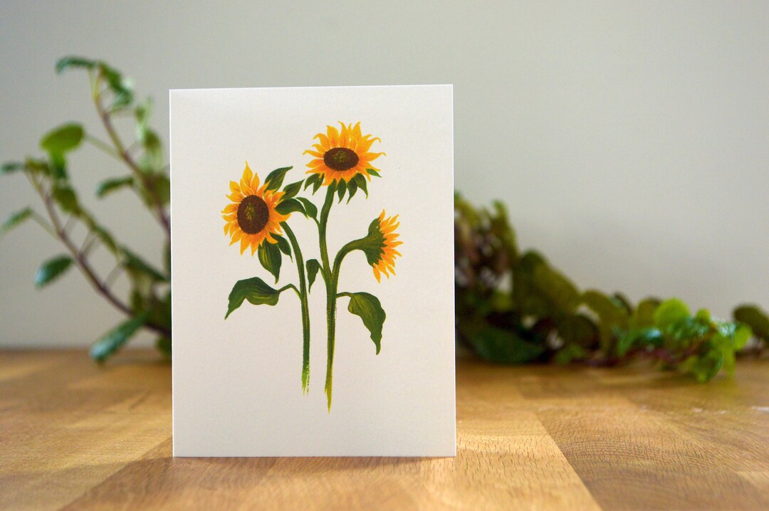 Sunflowers Blank Card - Etsy