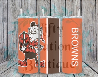 EXCLUSIVE *** Pumpkinhead **Cleveland Football Helmet Colors Browns NFL Sublimation Tumbler stainless steel insulated