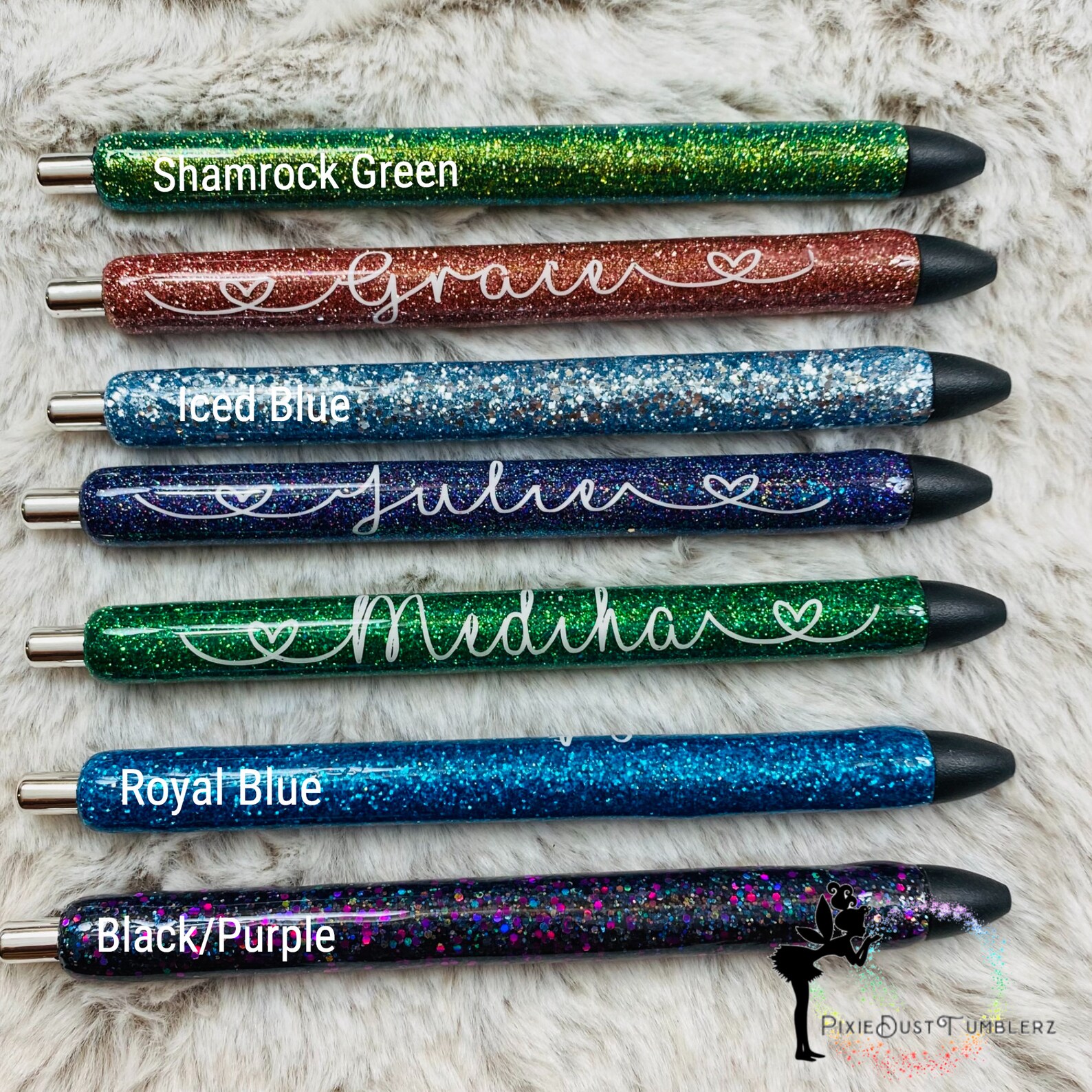 Glitter pens Custom glitter pens custom refillable pens Etsy