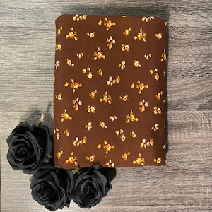 Pecan brown floral: Double brushed poly•