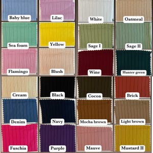 Brushed ribbed knit: 8x3 Yummy brushed rib solid colors