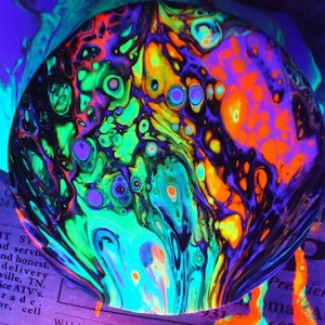 UV Reactive Trippy Planets, 4 inch wide, assorted designs