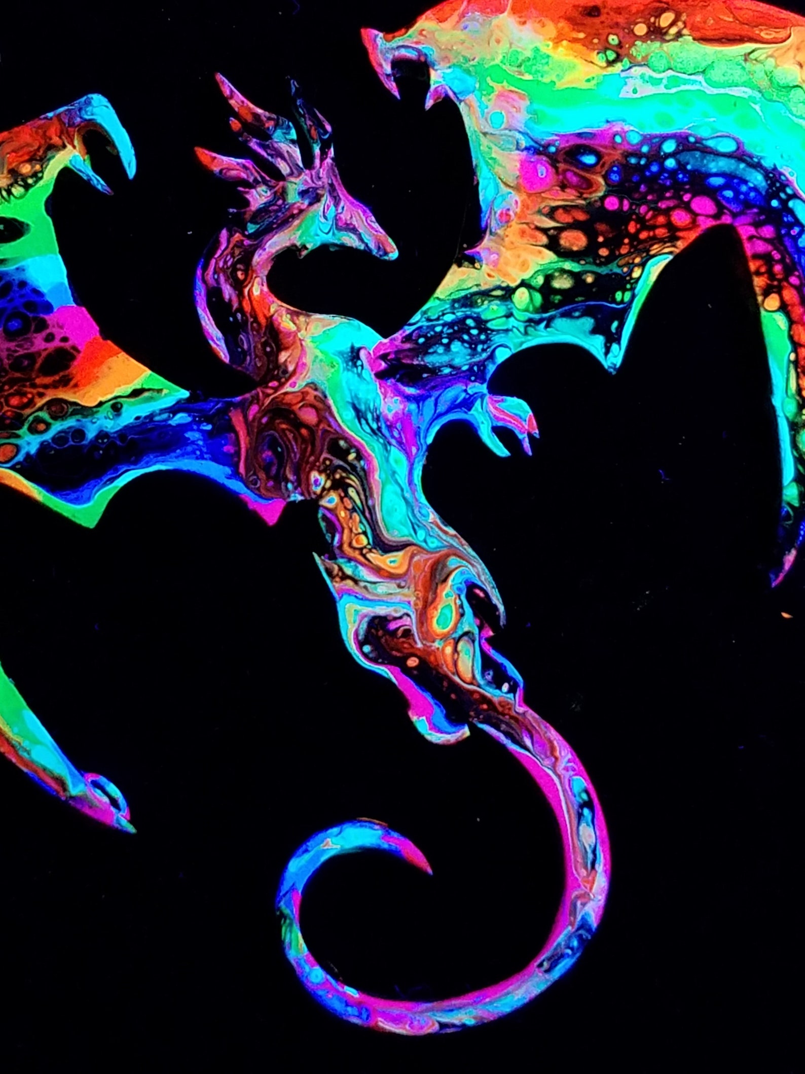 1 Pc Dragon Trippy Rainbow Psychedelic UV Reactive Wall Decor | Etsy