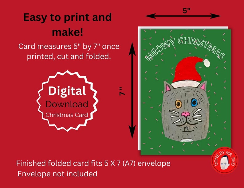 Printable Christmas Card, Instant Download, 5 X 7 Card, Fun Christmas