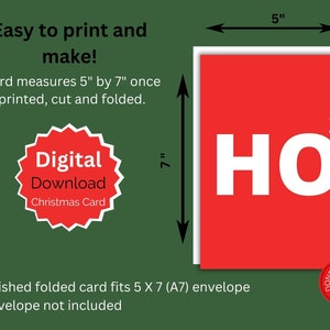 Printable Christmas Holiday Card Instant Download 7 X 5 Inch - Etsy