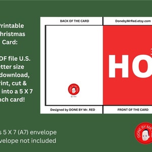 Printable Christmas Holiday Card Instant Download 7 X 5 Inch - Etsy