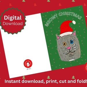 Printable Christmas Card, Instant Download, 5 X 7 Card, Fun Christmas ...