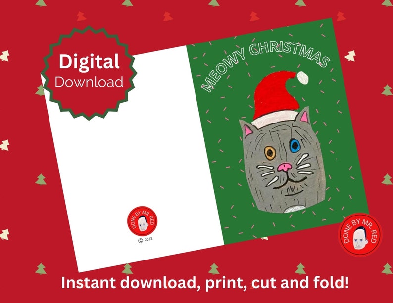 Printable Christmas Card, Instant Download, 5 X 7 Card, Fun Christmas