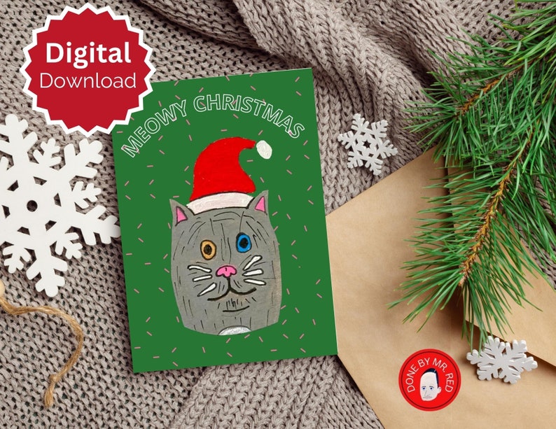 Printable Christmas Card, Instant Download, 5 X 7 Card, Fun Christmas