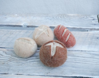 Bread roll/roll - 100% wool - handmade - - For the play shop/doll's kitchen