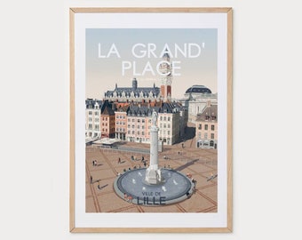 50x70cm - Affiche la Grand' Place de Lille - Hauts de France