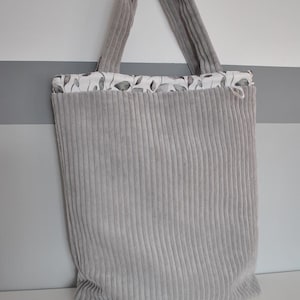 Shopper Wendetasche Cord grau