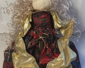 Kerstboomtopper met engel, vintage 8" grillige romantische komedie uit de jaren 90