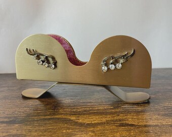 Vintage 1950s Gold Tone Product Eyeglass Holder and Vanity Stand