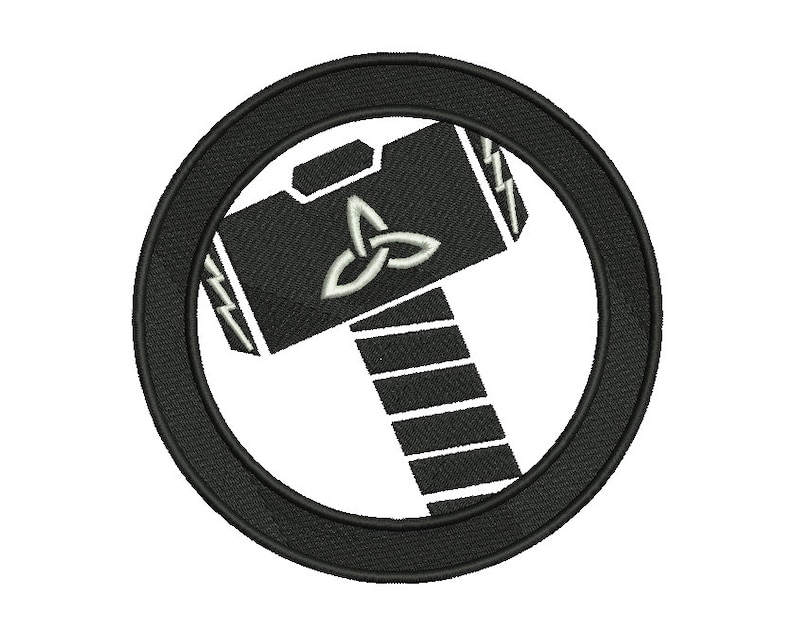 Thor hammer embroidery design 5 sizes  etsy Thor hammer embroidery design 5 sizes  etsy