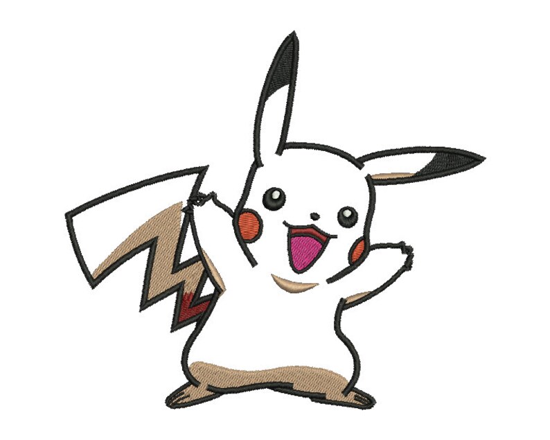 Pikachu Applique Design 1 4 SIZES Etsy