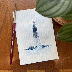 Lighthouse Painting, Watercolor Painting, Lighthouse Print, Lighthouse Wall Art
