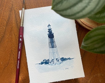 Lighthouse Painting, Watercolor Painting, Lighthouse Print, Lighthouse Wall Art