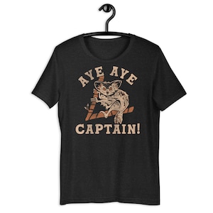 Camiseta unisex Capitán Aye Aye. Camisa divertida de lémur, camiseta Aye Aye para hombre, regalo de camiseta Aye-Aye para mujer, camiseta gráfica divertida de animales, camiseta divertida para niños