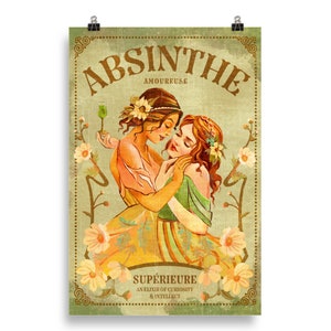 Absinthe Vintage Pinup Art Poster Print.