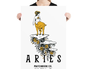 Póster artístico del zodiaco Aries: Astrología, decoración celestial