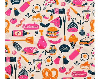 Food Pattern Bandana: Fun Snack Print - For Foodies, Pets & Kids