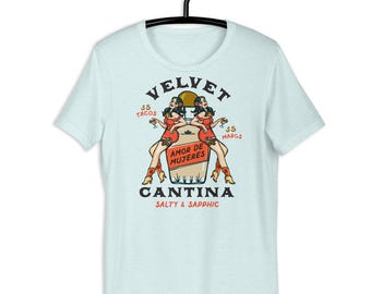 Retro Pin Up Cowgirl Tee – Velvet Cantina Mexican Restaurant Shirt