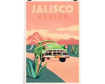 Jalisco, Mexico Vintage Travel Art Poster