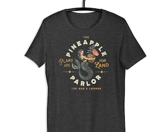 Pinup Girl Mermaid Retro Nautical Unisex T-shirt: The Pineapple Parlor. Womens Party Shirt, Sailor Jerry Tattoo Style, Dive Bar Aesthetic