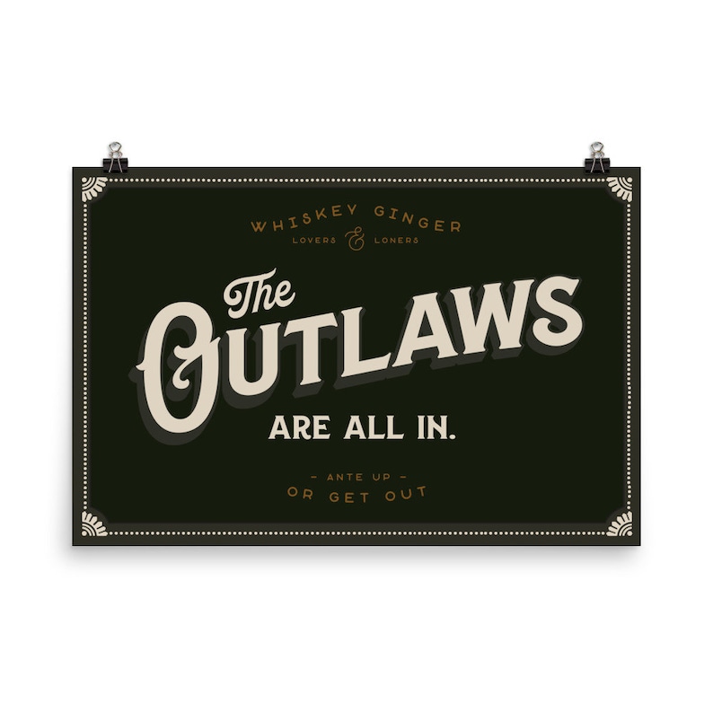 Vintage Poker Poster: the Outlaws - Western Saloon Wall Art - Etsy