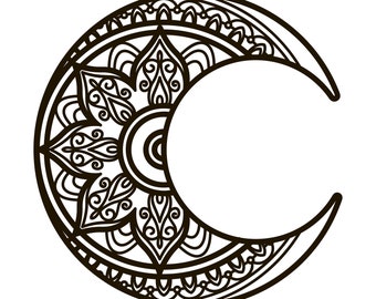 Download Moon Mandala Svg Etsy