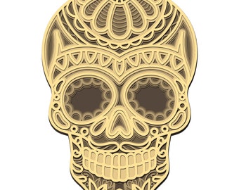 Download Layered Sugar Skull Etsy