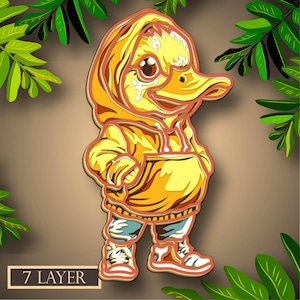 Duck Multilayer SVG, Digital file Duck 3d for cutting plywood, File for paper cutting, DXF, Duck 3d layer
