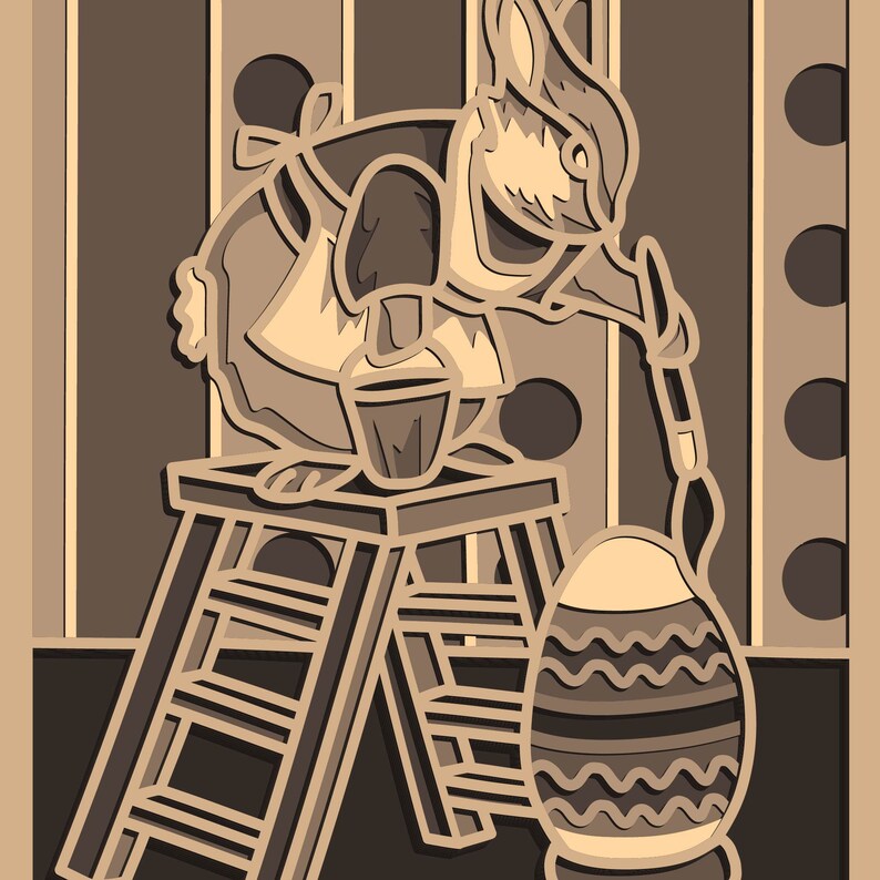 Easter Bunny Mandala 3D Layered SVG Digital File Easter Bunny - Etsy