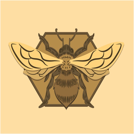 Download Bee And Honeycomb 3d Layered Svg Digital File Bee And Etsy