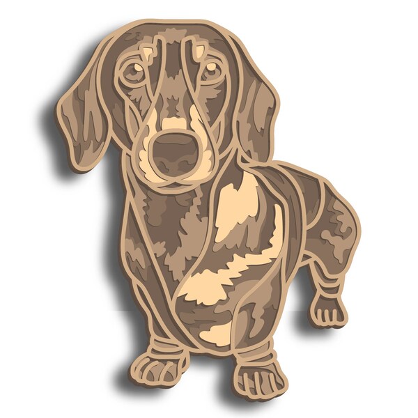 Dachshund Multilayer SVG, Digital file Dachshund laser file, File for paper cutting, DXF, Dachshund wall art