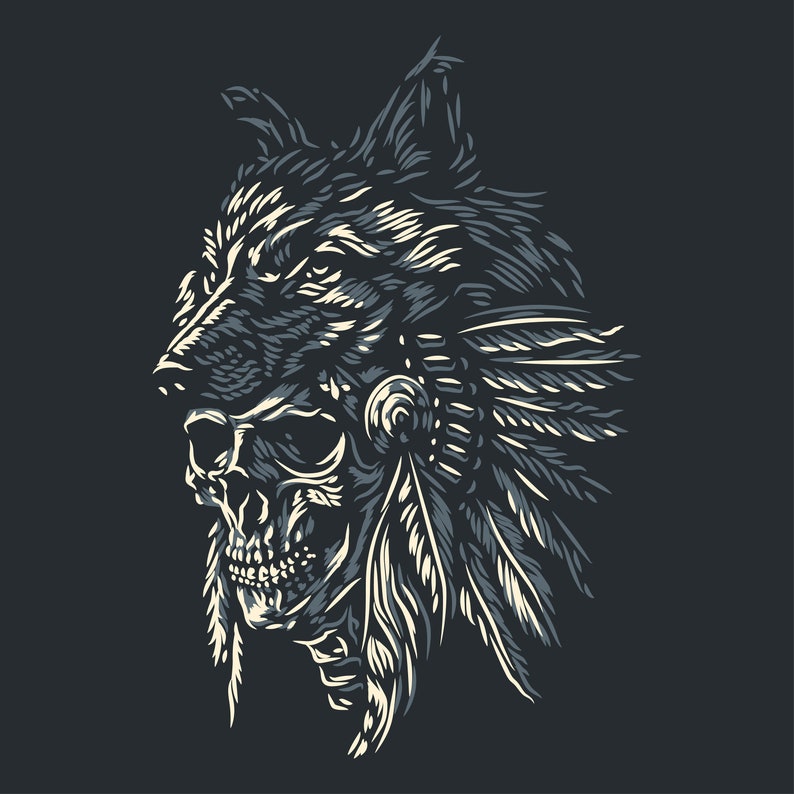 Wolf Skull SVG Digital File Wolf Skull for Printing on Etsy