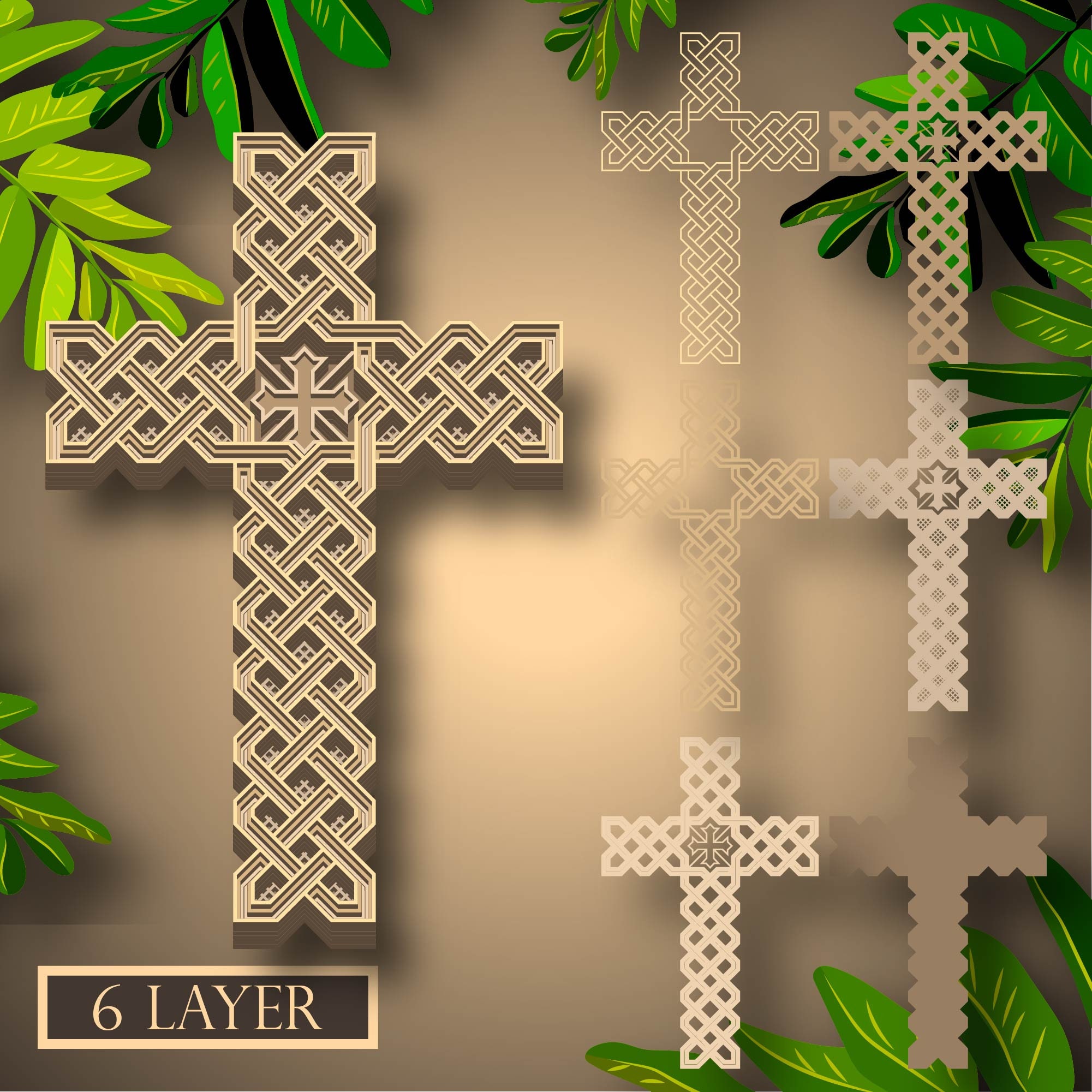 Cross Multilayer SVG, Digital File Cross 3d for Cutting Plywood, File ...