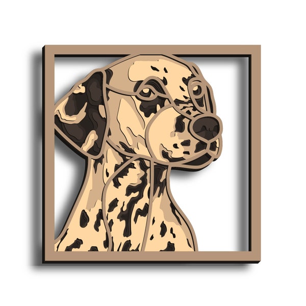 Dalmatian Multilayer SVG, Digital file Dalmatian laser file, File for paper cutting, DXF, Dalmatian wall art