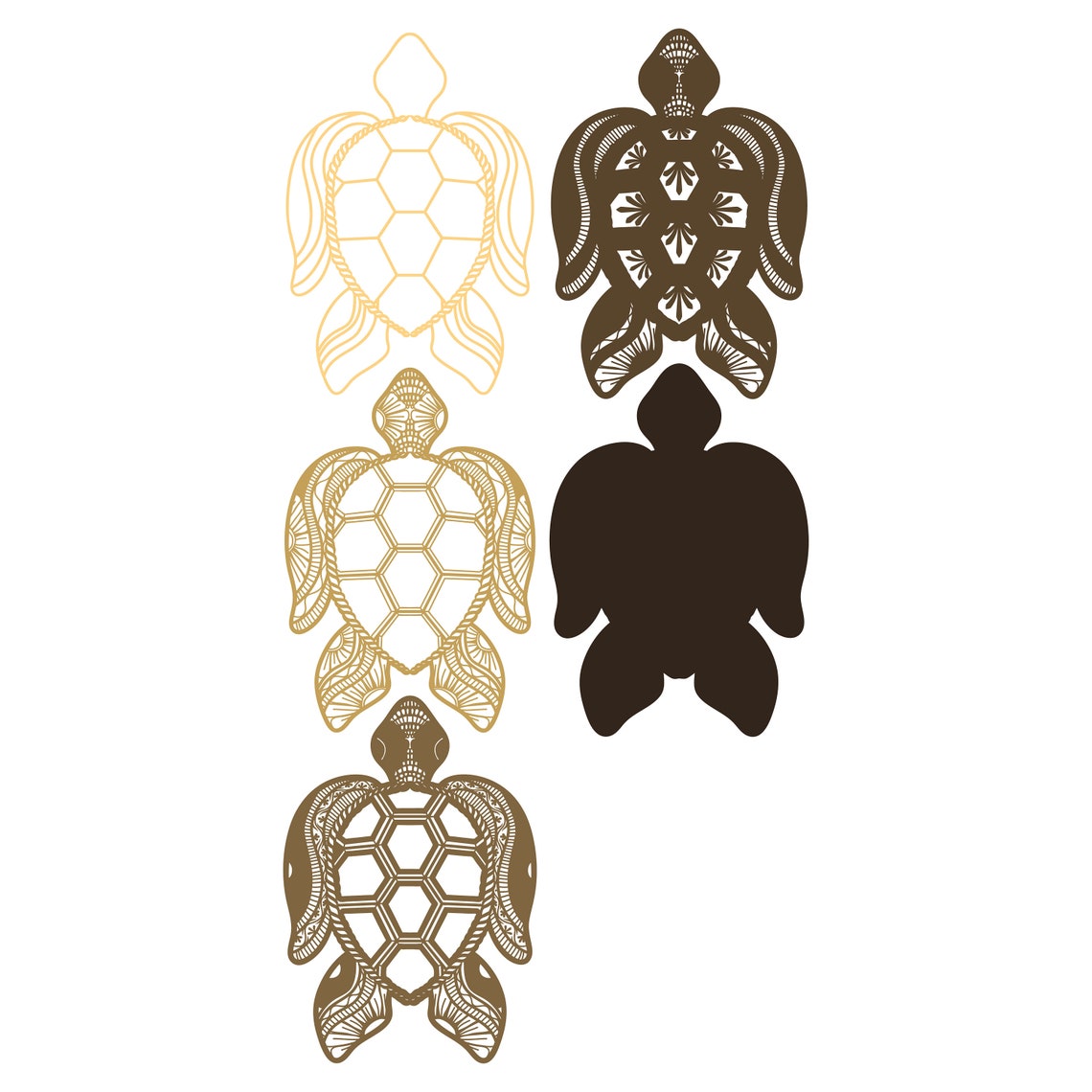 Download Turtle Mandala 3D layered SVG Multilayer Turtle Mandala 3D ...