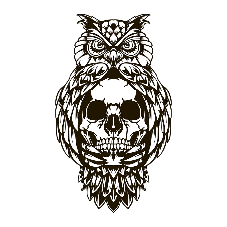Owl Skull SVG Digital file Owl Skull for printing on Etsy